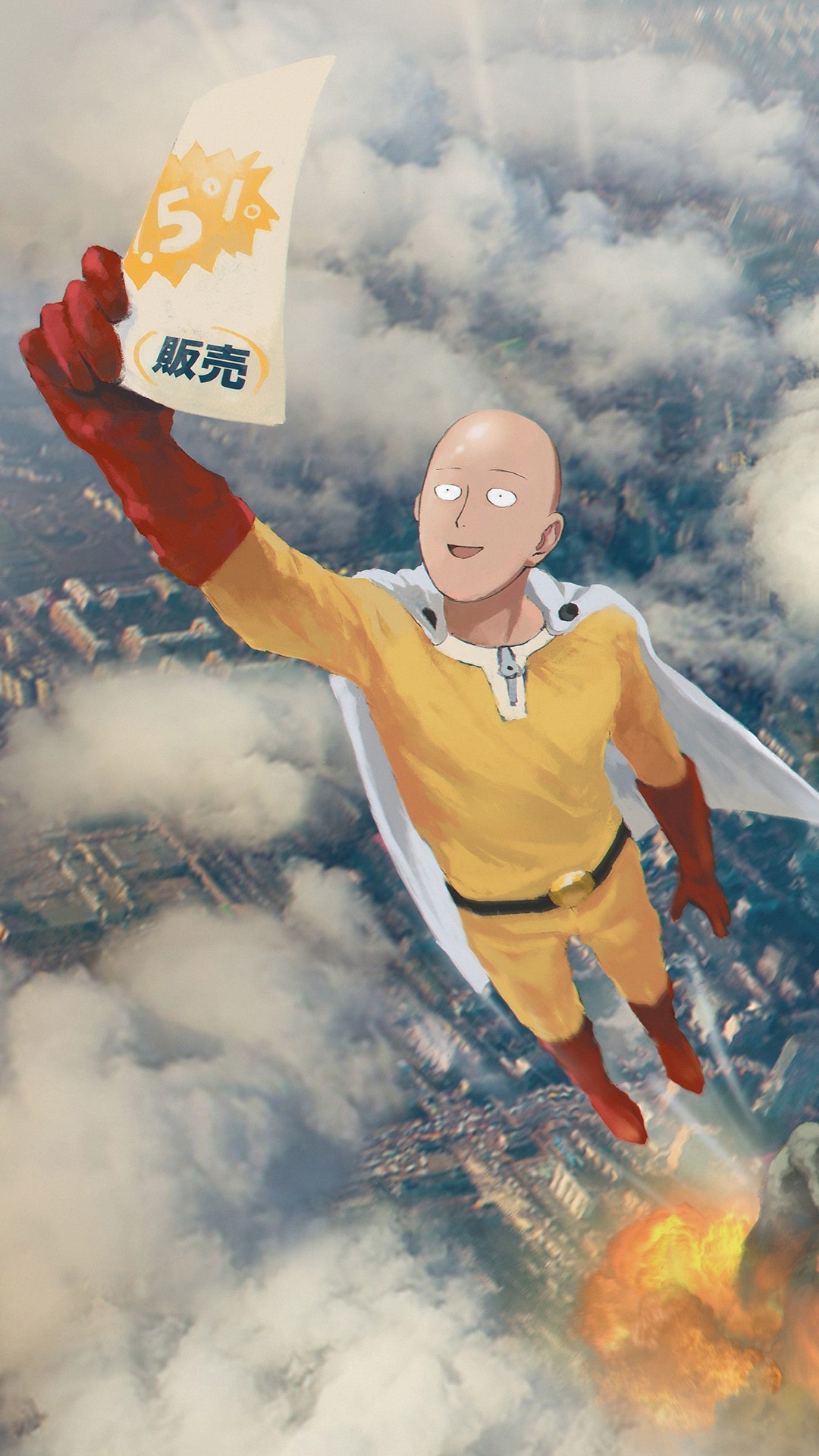 Download Saitama (One-Punch Man) Anime One-Punch Man Phone Wallpaper