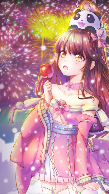 fireworks Anime Original Phone Wallpaper