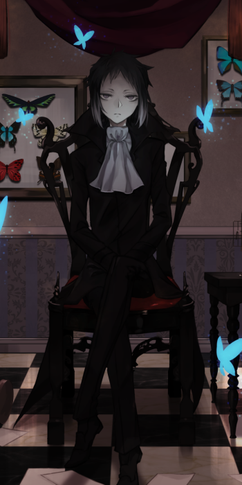 Ryūnosuke Akutagawa Anime Bungou Stray Dogs Phone Wallpaper