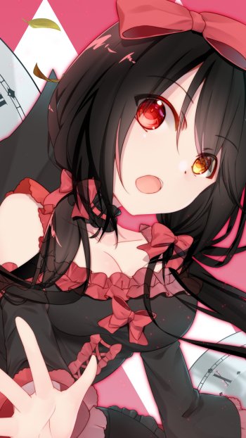 heterochromia Kurumi Tokisaki Anime Date A Live Phone Wallpaper