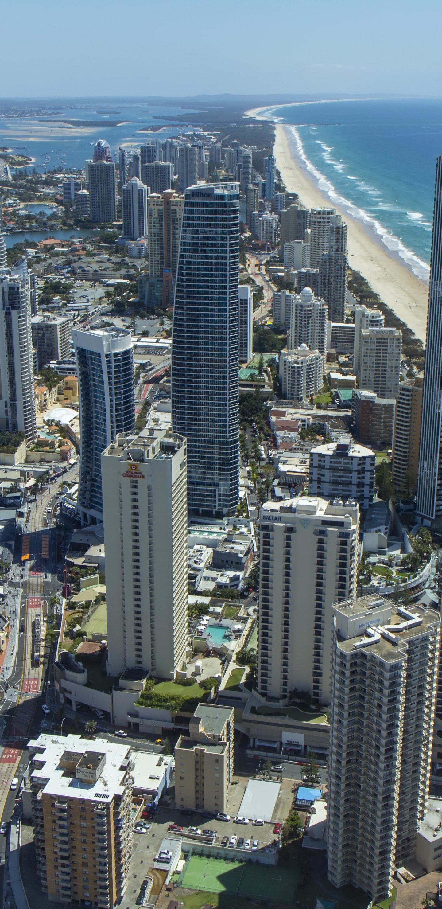 Download Beach Sea Ocean Skyscraper Coastline Australia Queensland Man Made Gold Coast Phone Wallpaper