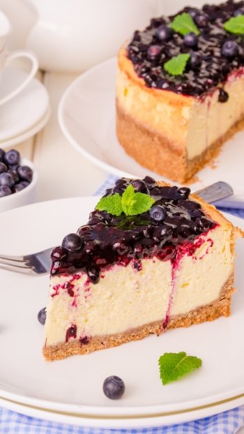 still life dessert fruit blueberry berry food cheesecake Phone Wallpaper