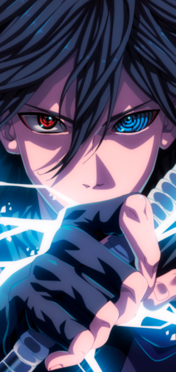 black hair Rinnegan (Naruto) Sharingan (Naruto) Sasuke Uchiha Anime Naruto Phone Wallpaper