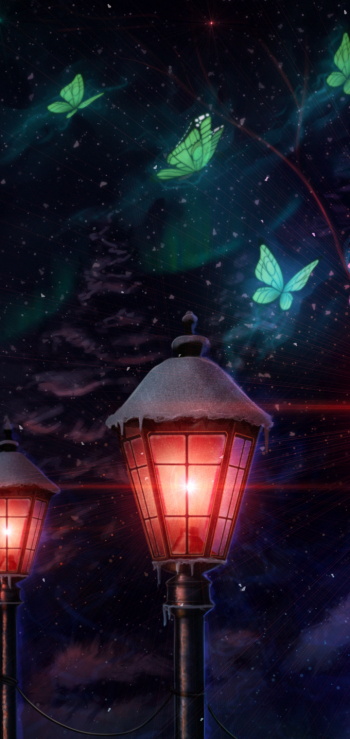 butterfly lamp fantasy landscape fantasy landscape Phone Wallpaper