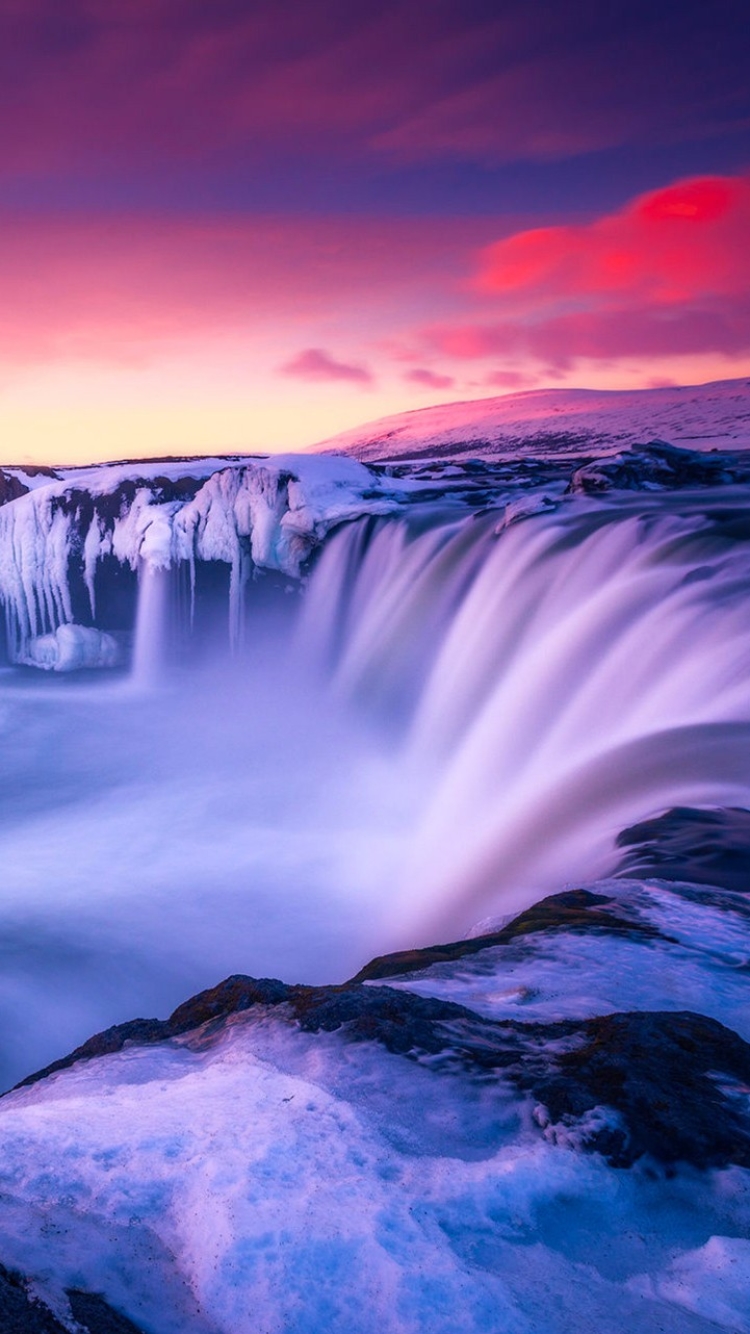 Frozen Waterfall in Iceland