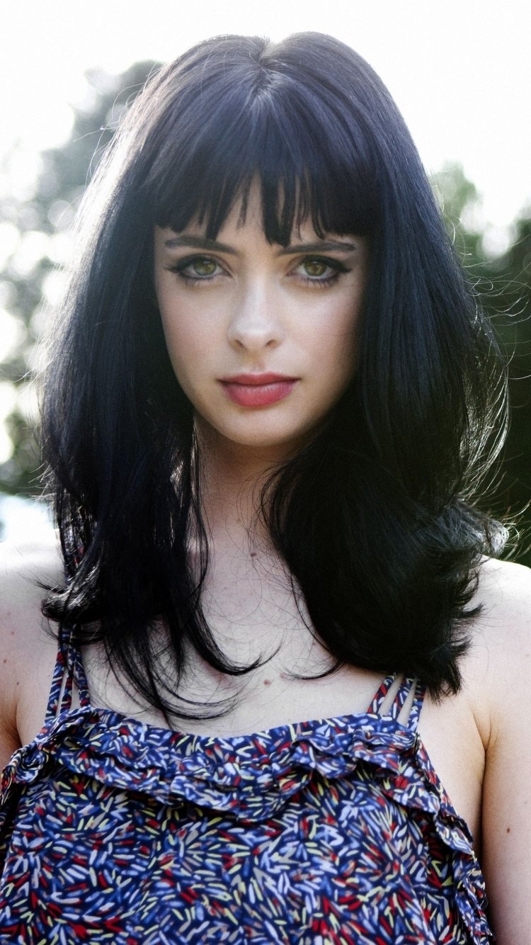 Download Black Hair Lipstick Green Eyes Actress Celebrity Krysten Ritter  Phone Wallpaper - Mobile Abyss