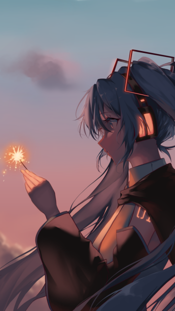 long hair Hatsune Miku Anime Vocaloid Phone Wallpaper