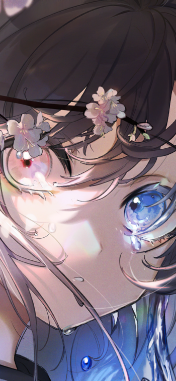 heterochromia cherry blossom Anime Original Phone Wallpaper