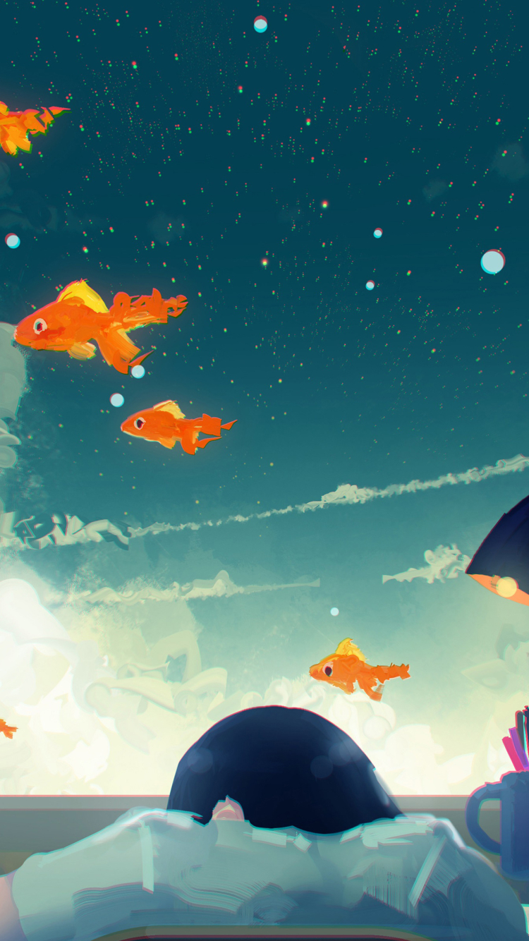 View of Goldfish in the Sky from Desktop by Seerlight