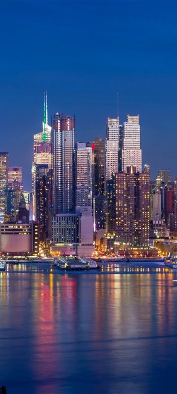 skyscraper building night USA city man made New York Phone Wallpaper