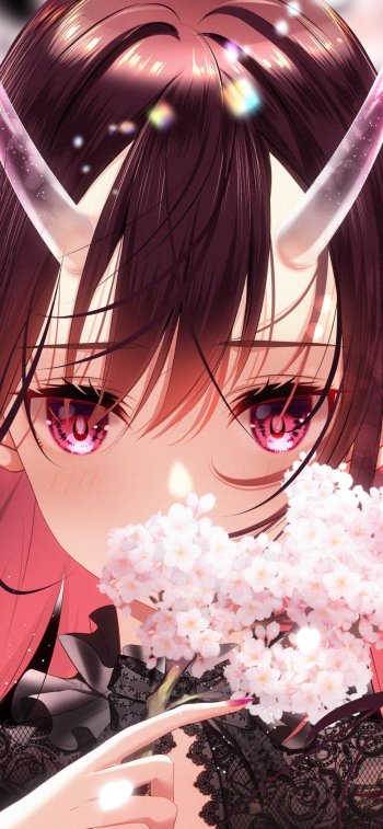 cherry blossom horns Anime Original Phone Wallpaper