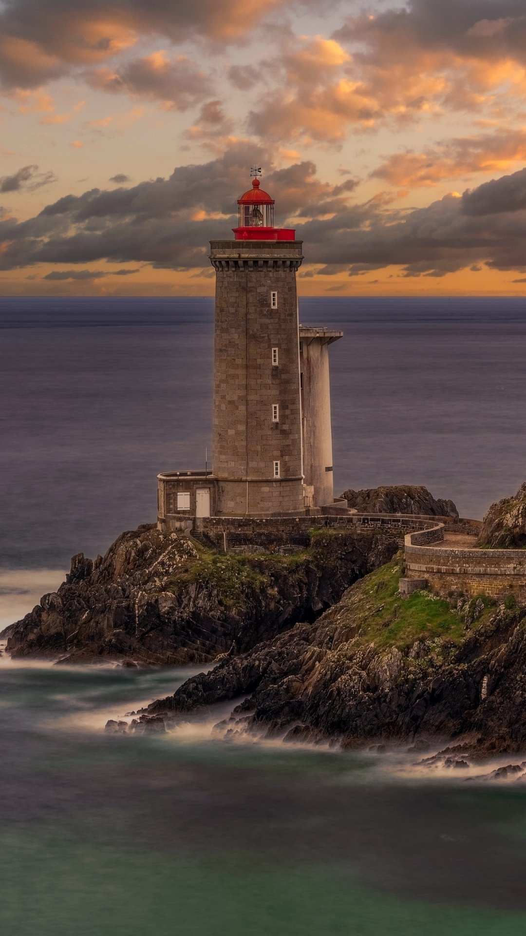 Download Cloud Coast Ocean Horizon Building Man Made Lighthouse Phone Wallpaper