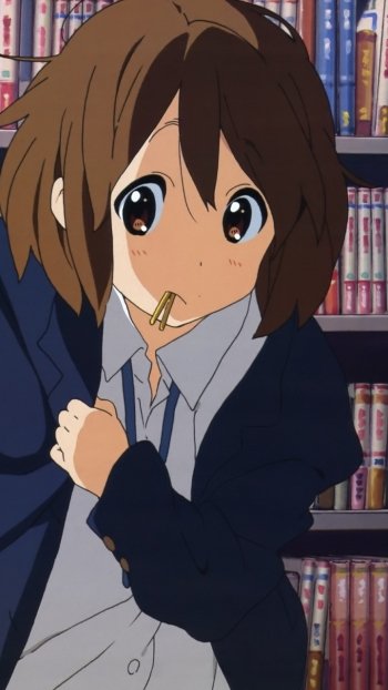 brown eyes brown hair short hair Yui Hirasawa Anime K-ON! Phone Wallpaper