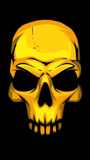golden dark skull Phone Wallpaper