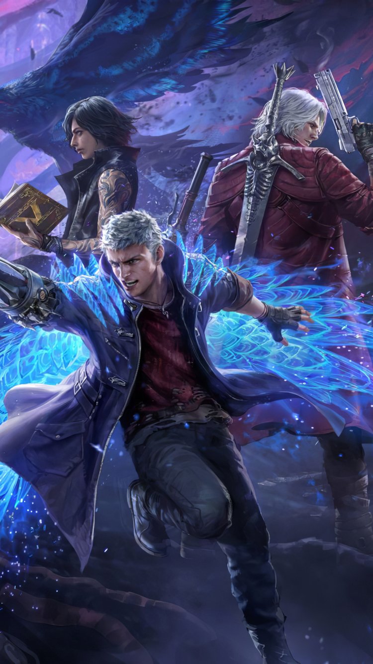 Download V (Devil May Cry) Nero (Devil May Cry) Dante (Devil May Cry) Devil May Cry Video Game Devil May Cry 5 Phone Wallpaper
