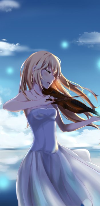Kaori Miyazono Anime Your Lie in April Phone Wallpaper