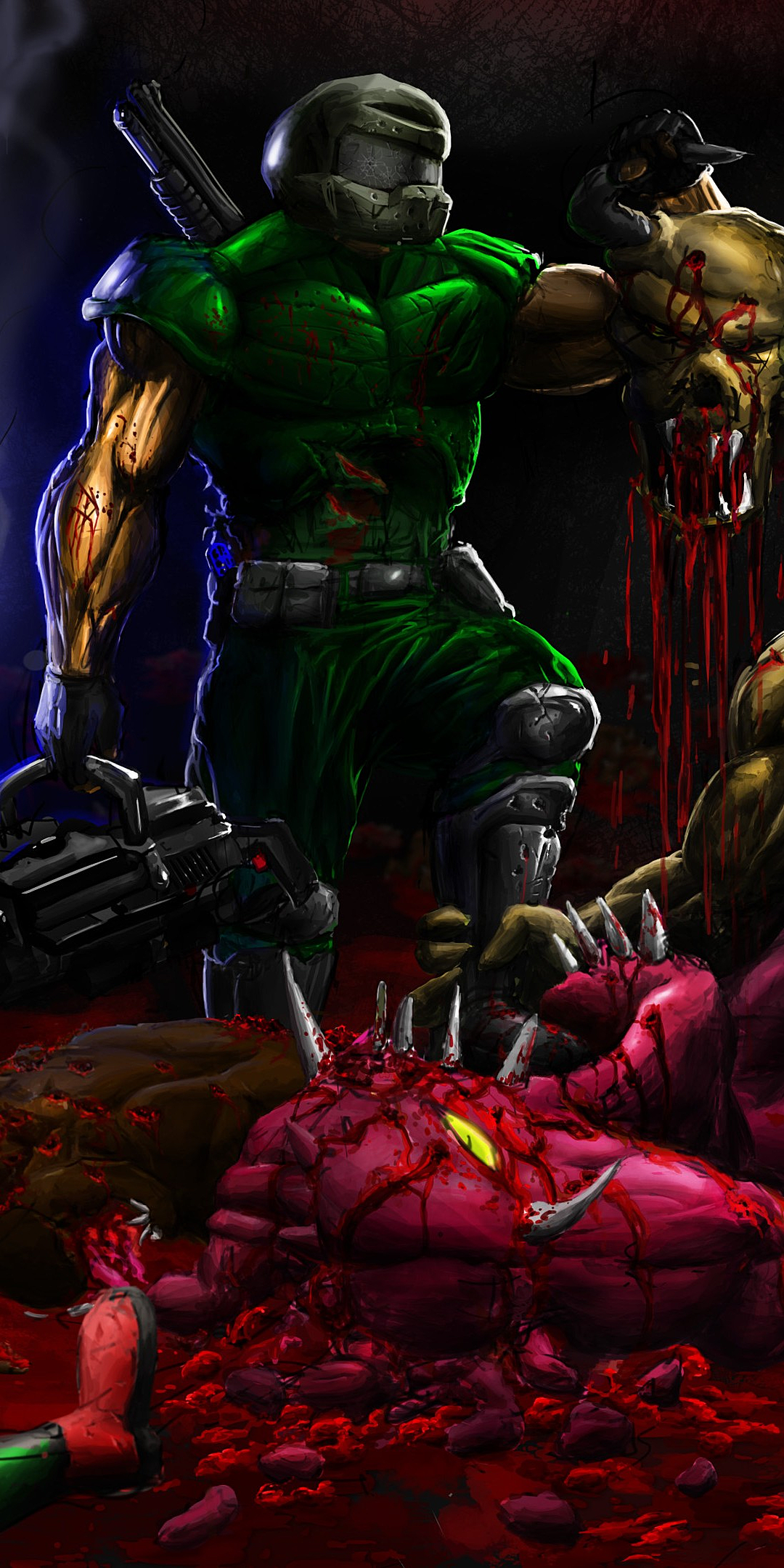 Download Doomguy Doom Video Game Brutal Doom Phone Wallpaper - Mobile Abyss