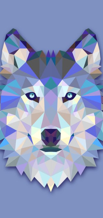 wolf Abstract facets Phone Wallpaper