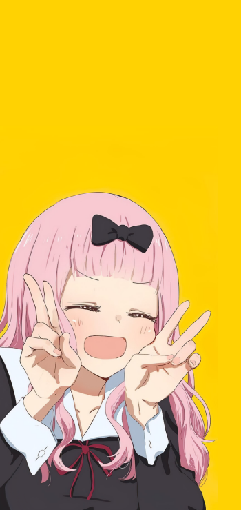 pink hair Chika Fujiwara Kaguya-sama: Love is War Anime Phone Wallpaper