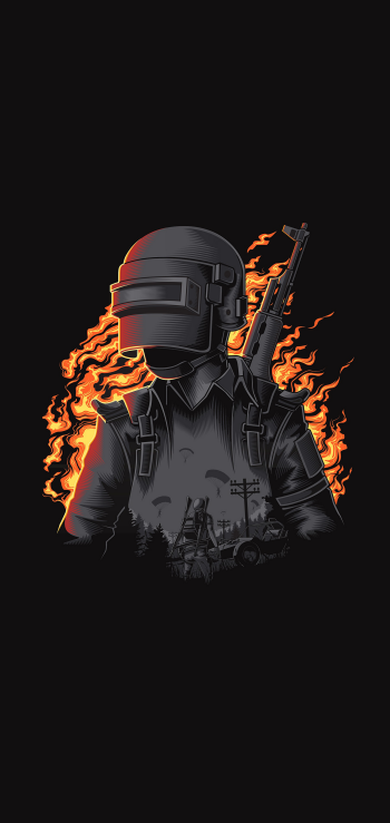  PUBG - Guy on Fire Illustration Pocket Edition