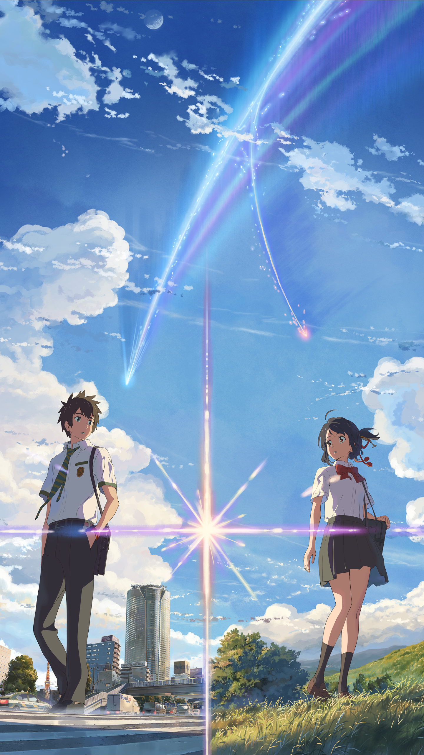 Download Mitsuha Miyamizu Taki Tachibana Your Name. Anime Phone Wallpaper