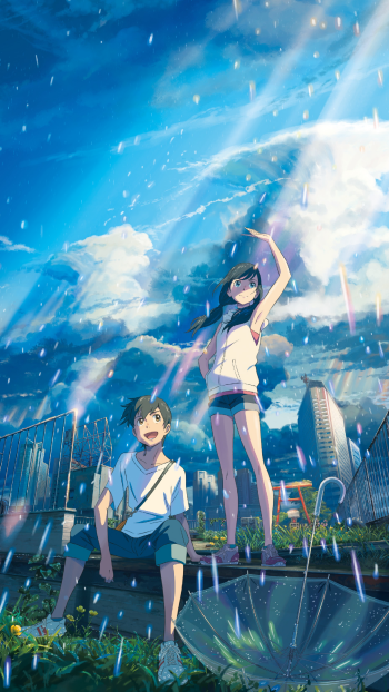 Hina Amano Hodaka Morishima Tenki no ko Anime Weathering with You Phone Wallpaper