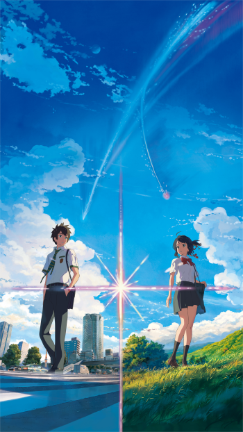 Mitsuha Miyamizu Taki Tachibana Your Name. Anime Phone Wallpaper