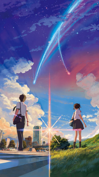 Mitsuha Miyamizu Taki Tachibana Your Name. Anime Phone Wallpaper