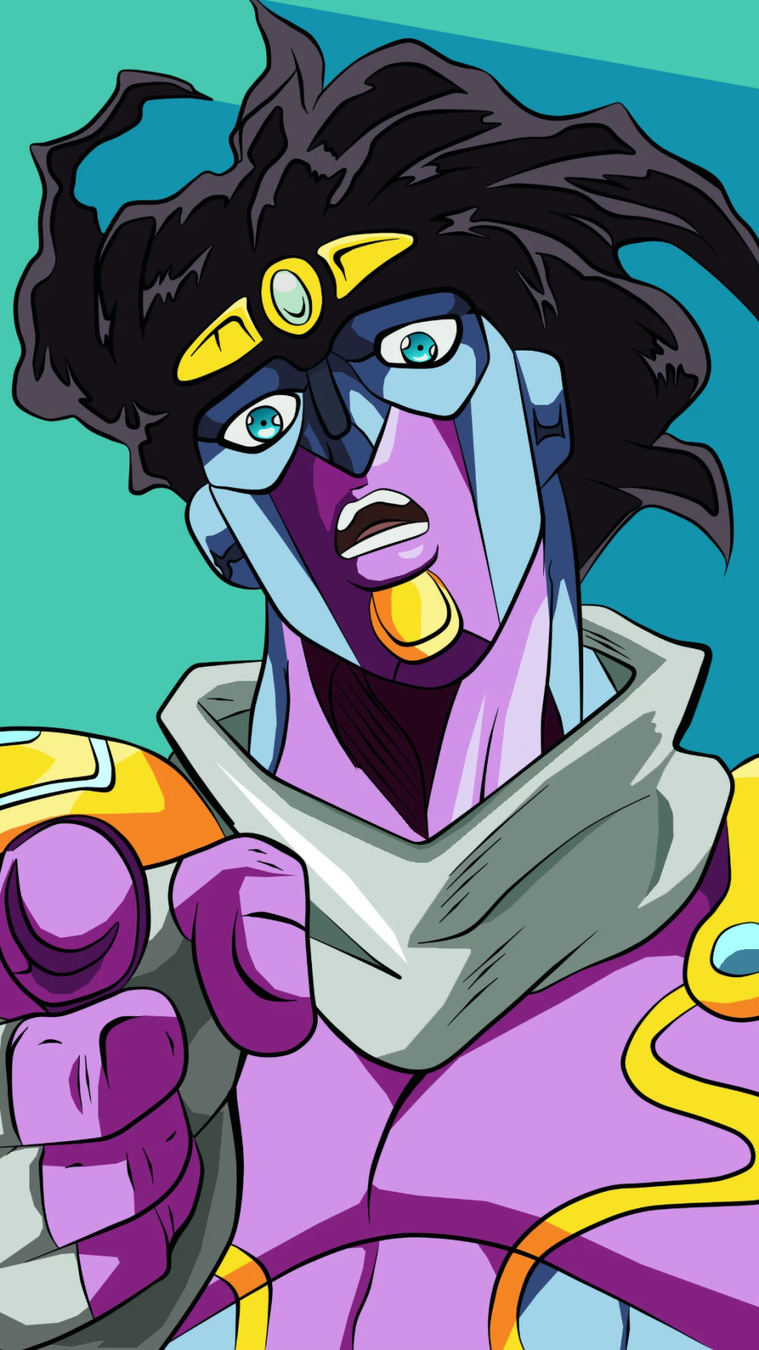 JJBA Jotaro Kujo and Star Platinum Phone Wallpaper by DalekWhoYT