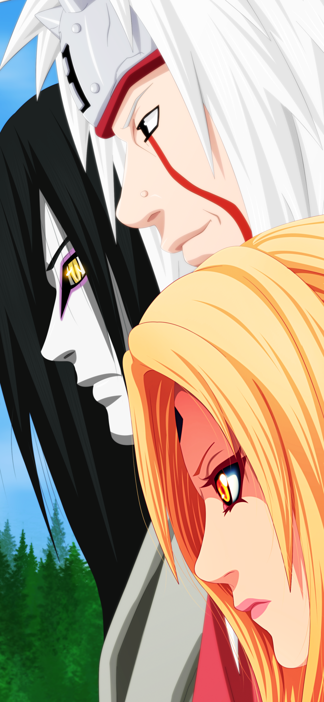 Download Orochimaru (Naruto) Tsunade (Naruto) Jiraiya (Naruto) Anime Naruto Phone Wallpaper