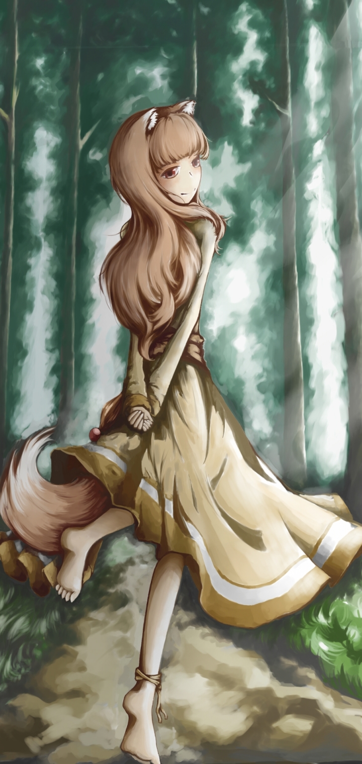 Spice and Wolf Phone Wallpaper by cerealwolf