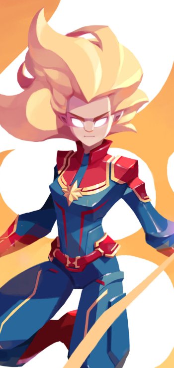 blonde Comic Captain Marvel Phone Wallpaper