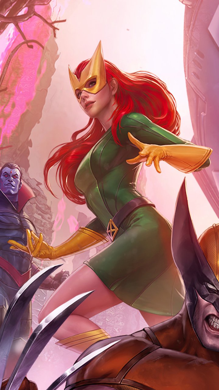 Download Mister Sinister Marvel Girl Wolverine Red Hair Mutant Jean Grey Video Game Marvel: Future Fight Phone Wallpaper