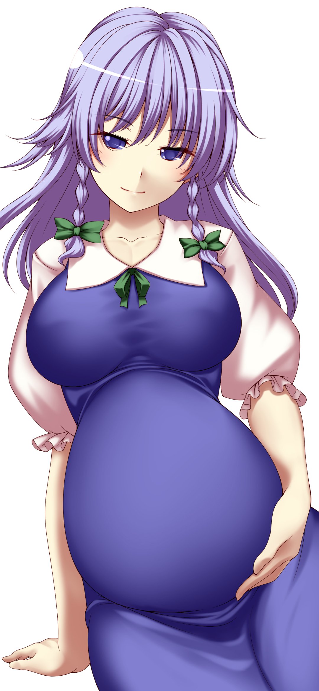 Anime Touhou Dress Pregnant Purple Dress Purple Eyes Purple Hair Sakuya Iza...