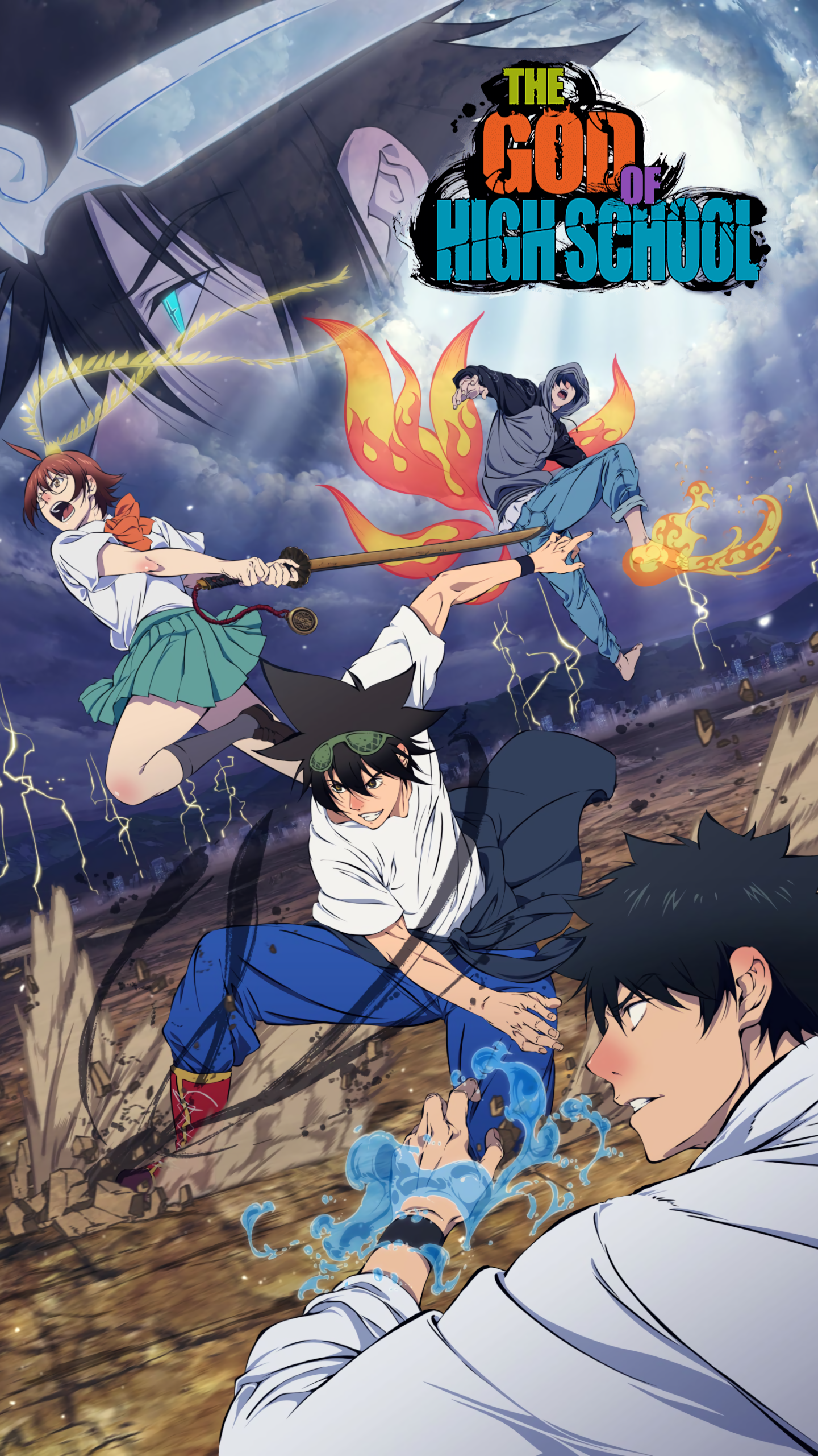 Download Park Ilpyo Yu Mira Han Daewi Jin Mori Anime The God Of High School Phone Wallpaper