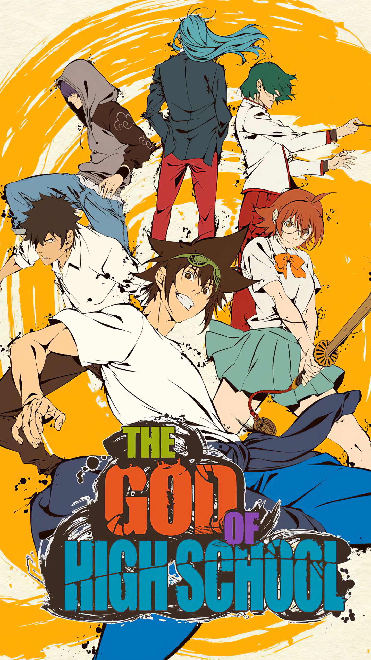 Download Jeon JuGok Jegal Taek Park Ilpyo Yu Mira Han Daewi Jin Mori Anime The God Of High School Phone Wallpaper