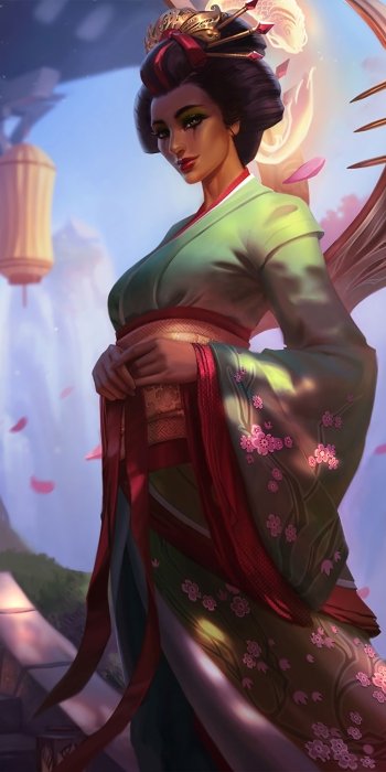 Karma (League Of Legends) oriental kimono video game League Of Legends Phone Wallpaper