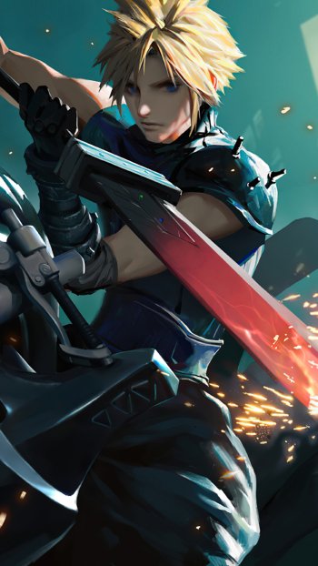 sword Cloud Strife Final Fantasy video game Final Fantasy VII Remake Phone Wallpaper
