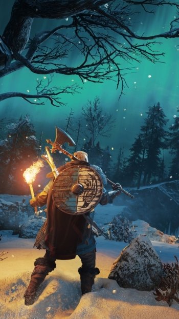 snow viking video game Assassin's Creed Valhalla Phone Wallpaper