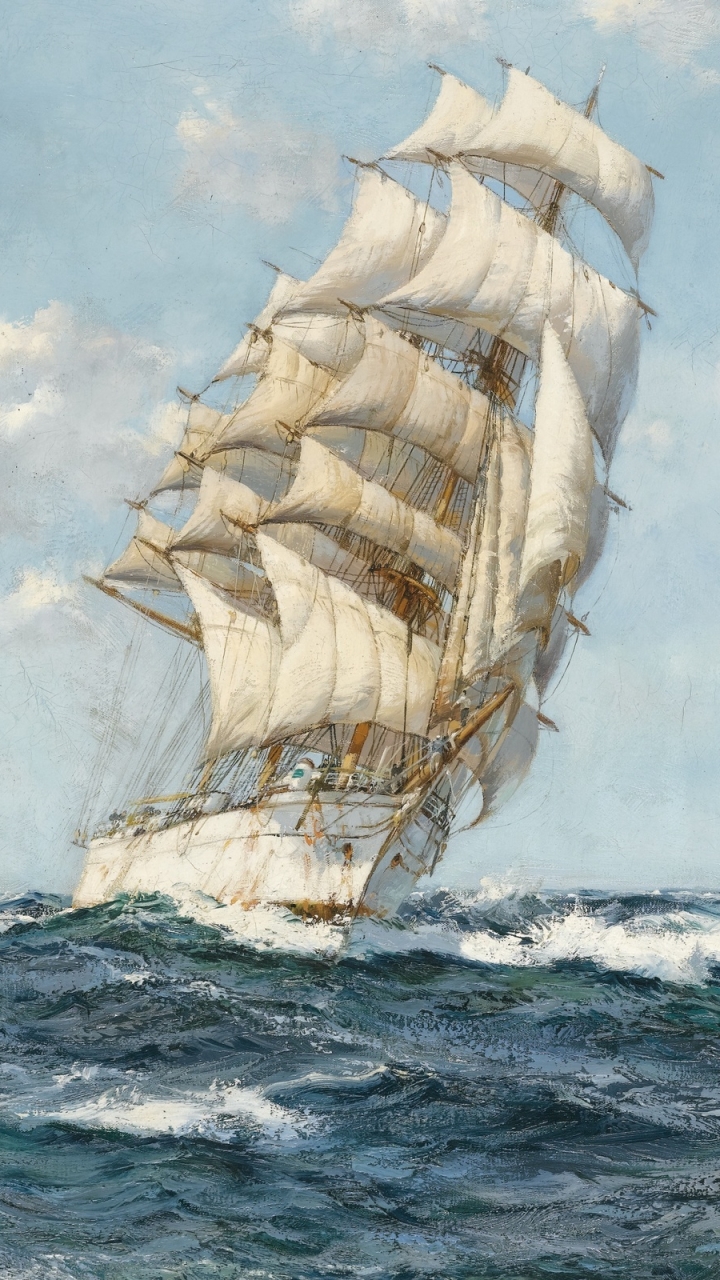 Artistic Sailing Ship Phone Wallpaper