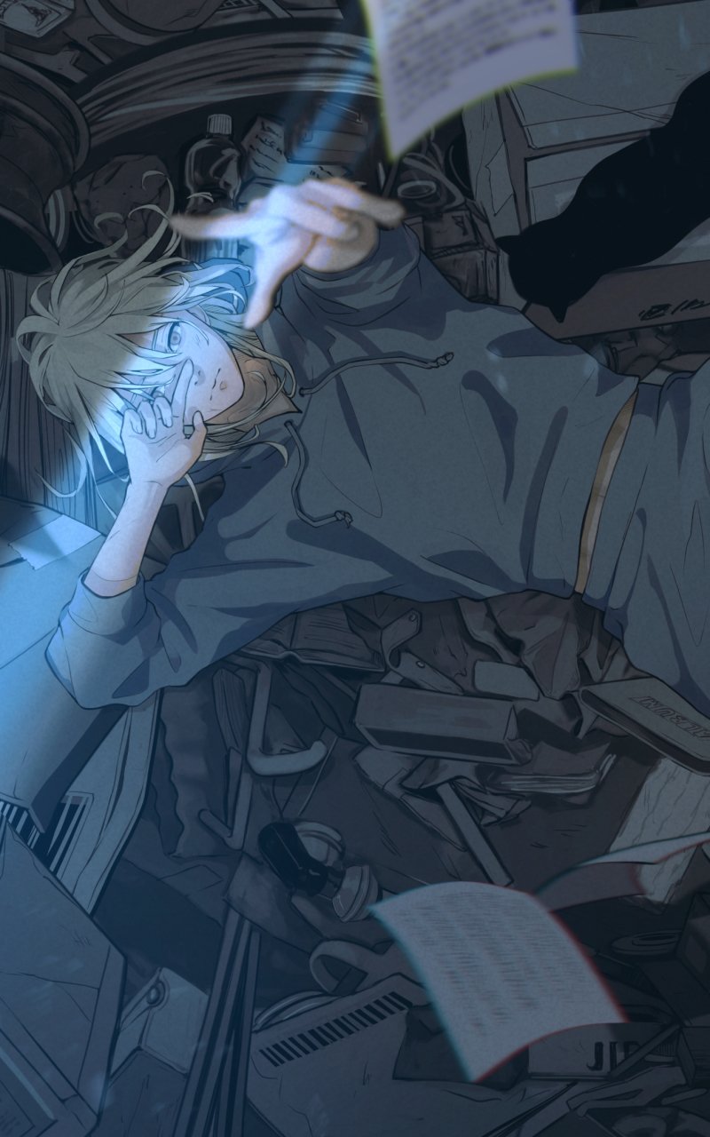 Download Short Hair Anime Original Phone Wallpaper