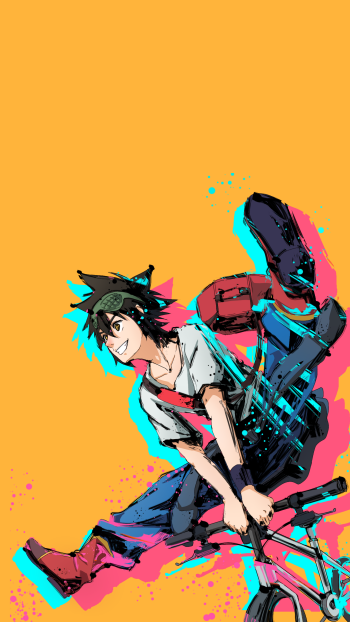 bicycle Jin Mori Anime The God of High School Phone Wallpaper