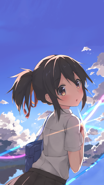 cloud Mitsuha Miyamizu Your Name. Anime Phone Wallpaper