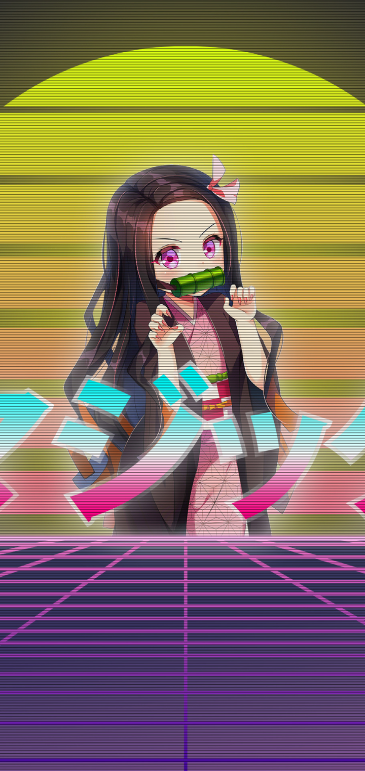 Download Nezuko Kamado Vaporwave Anime Demon Slayer: Kimetsu No Yaiba Phone  Wallpaper - Mobile Abyss