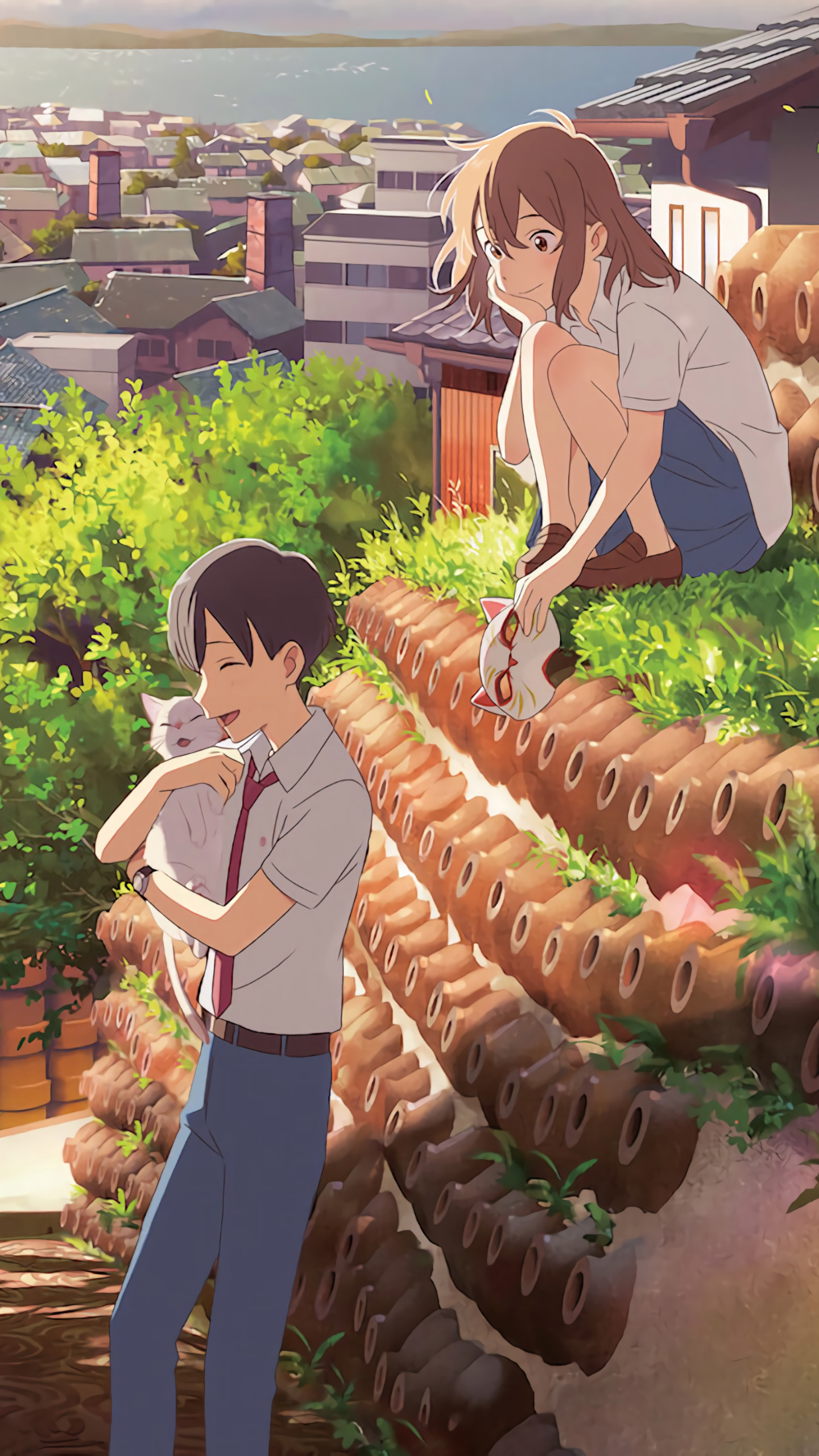 Download Kento Hinode Miyo Sasaki Nakitai Watashi Wa Neko Wo Kaburu Anime A Whisker Away Phone Wallpaper