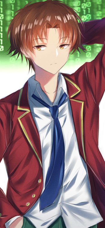 yellow eyes brown hair Kiyotaka Ayanokōji Anime Classroom of the Elite Phone Wallpaper