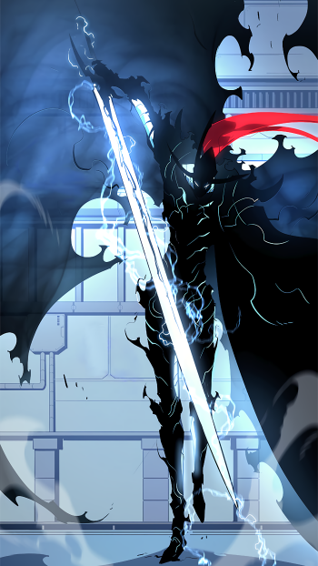 Phone wallpaper featuring Igris from Solo Leveling in dynamic anime style, designed for both iPhone and Android displays.
