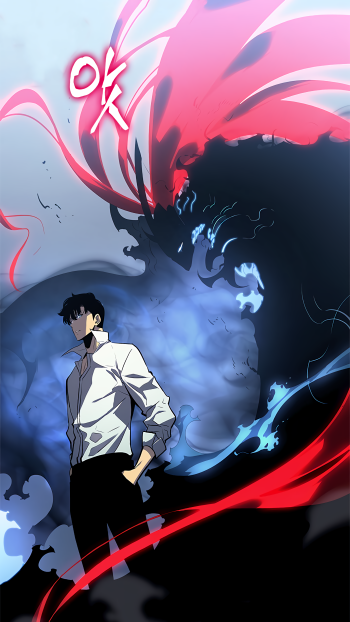Phone wallpaper featuring Sung Jin-Woo and Igris from Solo Leveling in dynamic anime art, designed for iPhones and Android devices.