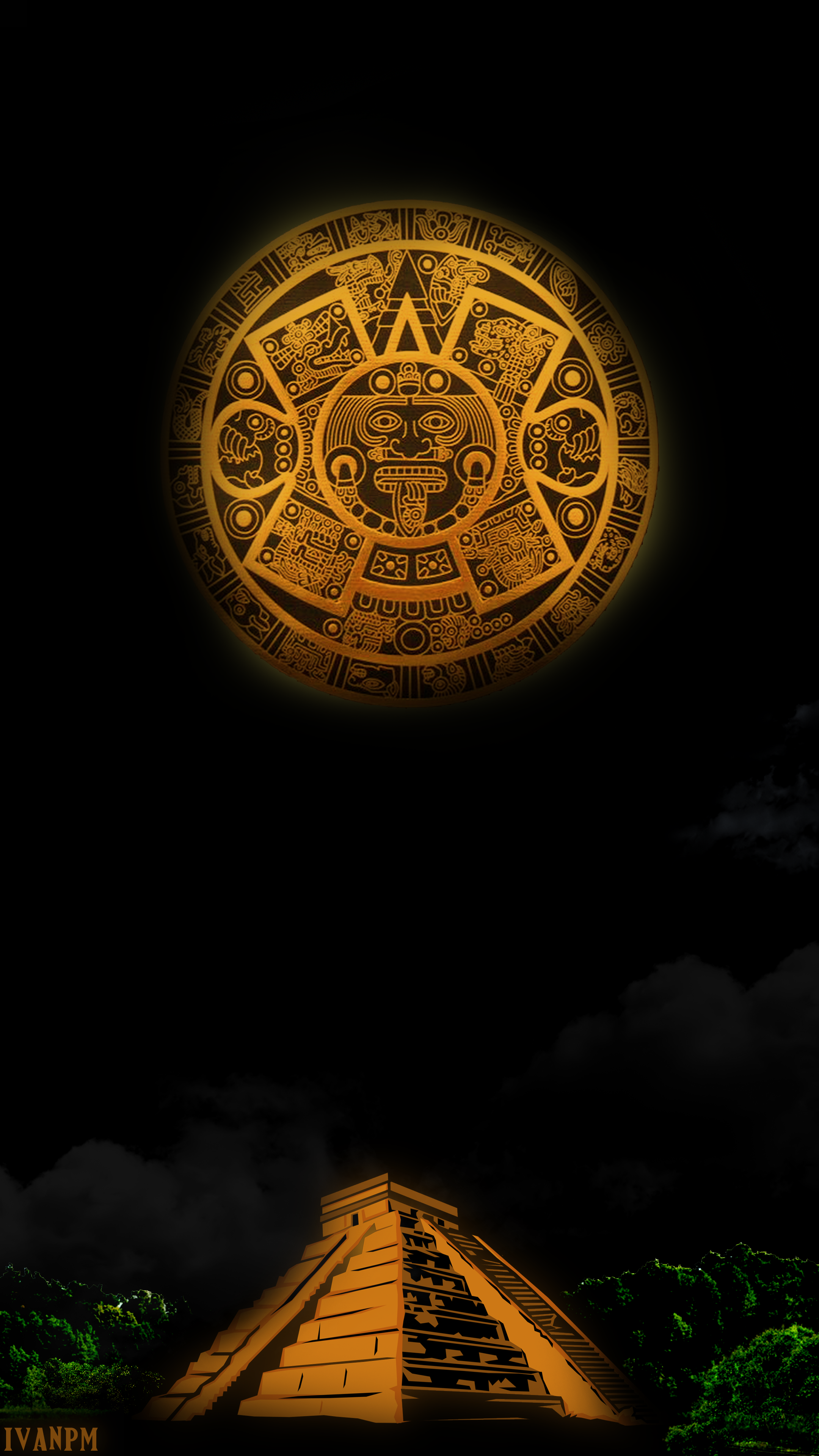 Artistic Aztec Phone Wallpaper by ivanPM