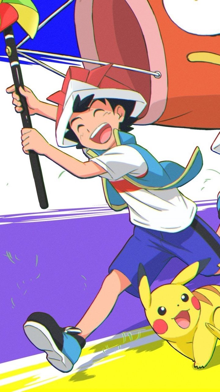 Download Pikachu Ash Ketchum Anime Pokemon Phone Wallpaper